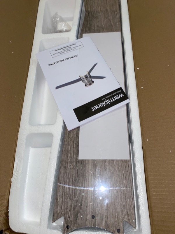 Photo 2 of warmiplanet Flush Mount Ceiling Fan with Lights Remote Control, 52-Inch, Brushed Nickel(3-Blades) silver