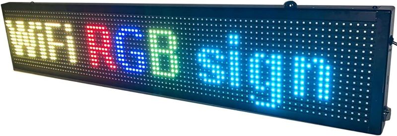 Photo 1 of LED display with WiFi+USB, P10 RGB color sign 40" x 8" with high resolution and new SMD technology. Perfect solution for advertising, programmable scrolling sign, message board
