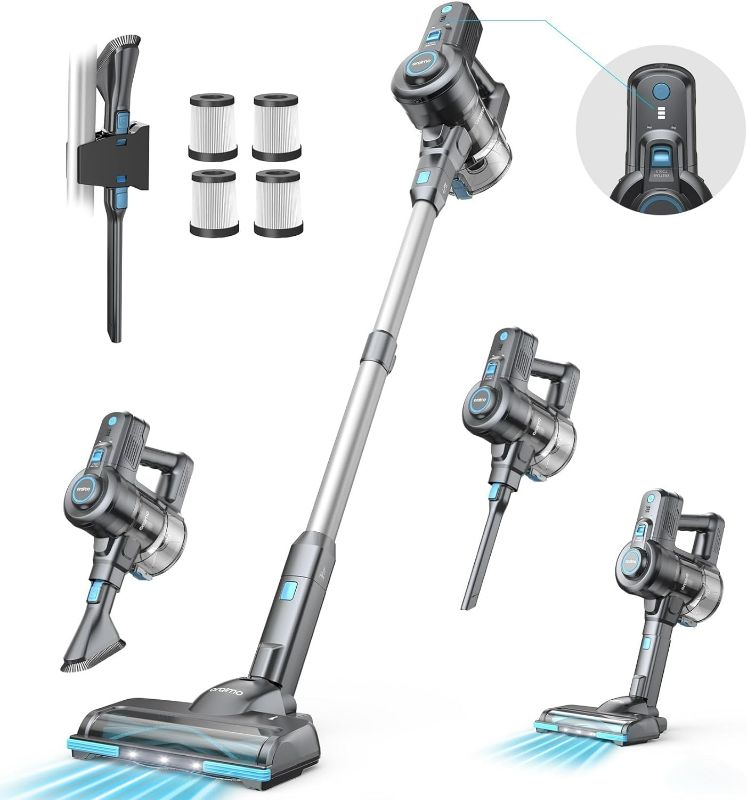 Photo 1 of Oraimo Cordless Vacuum Cleaner, 6-in-1 Stick Vacuum with 2200mAh*6 Rechargeable Battery, Vacuum Cleaner for Home with Self-Standing, Handheld Vacuum for Home Kitchen Hard Floor Carpet Pet Hair
