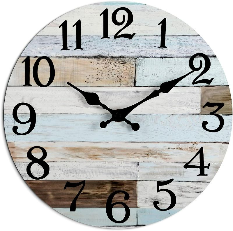 Photo 1 of KECYET Wall Clock - 10 Inch Silent Non-Ticking Wall Clocks Battery Operated Coastal Country Style Decorative for Living Room, Kitchen, Home,Bathroom, Bedroom, Laundry Room
