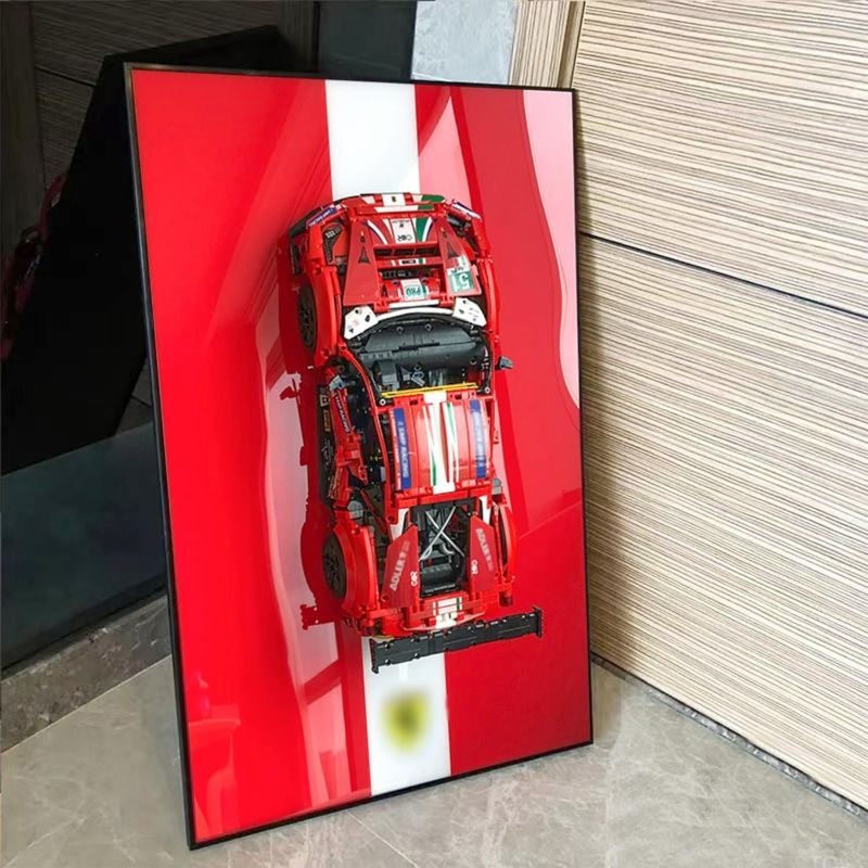Photo 1 of iLuane **DISPLAY* Wallboard for Lego Technic Ferrari 488 GTE AF Corse #51" 42125, Collectibles Lego Car Wall Mount for Building Blocks, Gifts for Lego Lovers (Only Display Wallboard)
