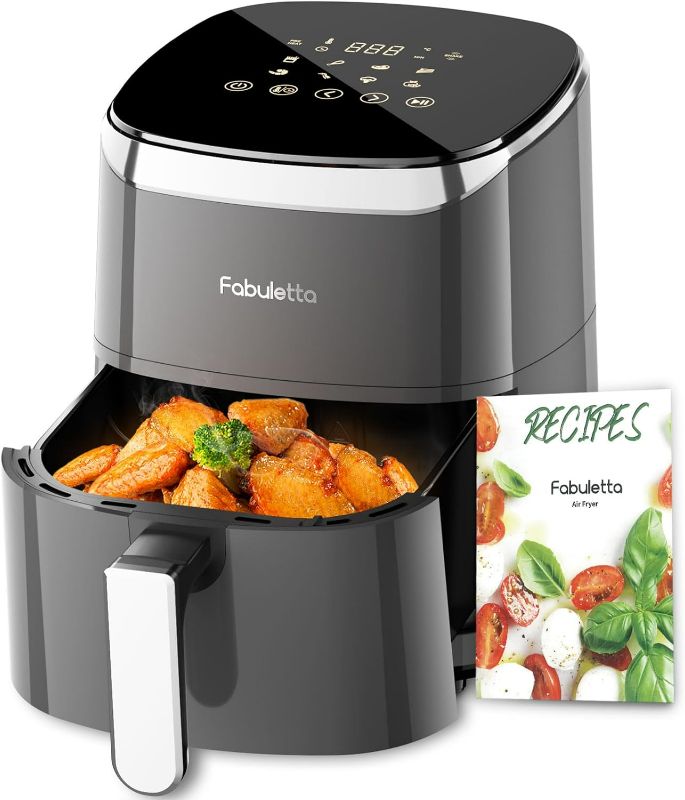 Photo 1 of Air Fryers 4 Qt, Fabuletta 9 Customizable Smart Cooking Programs Compact Air Fryer, Shake Reminder, Powerful 1550W Electric Oilless Cooker,Tempered Glass Display, Dishwasher-Safe & Nonstick
