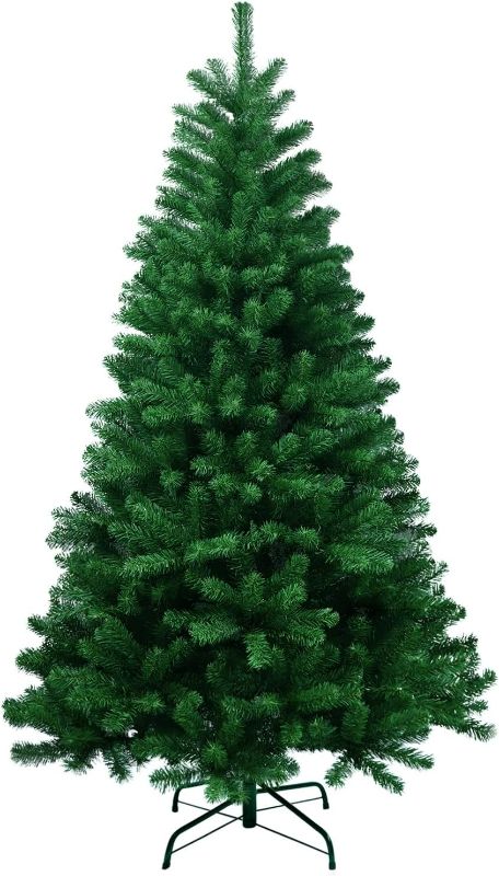 Photo 1 of 6ft Artificial Christmas Tree, Premium Hinged Spruce Christmas Trees Easy Assembly with Metal Foldable Stand, Fluffy Holiday Xmas Tree for Home Party Decoration
