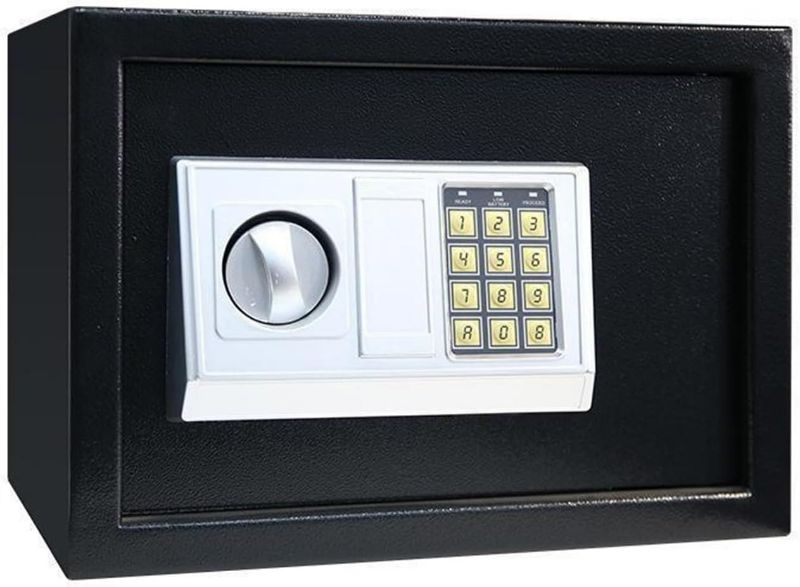 Photo 1 of See Photo A TLE DIFFERENT Safe Deposit Box Digital Safe Box Fit For Mini Steel Safes Money Bank Small Household Password Key Security Box Keep Cash Jewelry Document In peace (Color : Black-medium) INCLUDES/KEYS & OR CODE