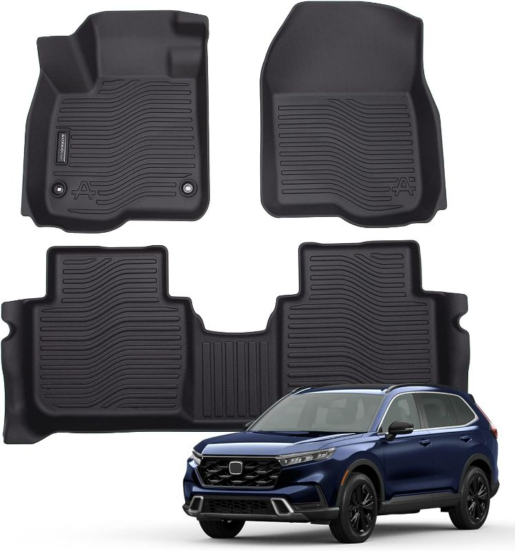 Photo 1 of Auxko All Weather Floor Mats Fits for Honda CR-V 2023 2024 TPE Rubber Liners Accessory for Honda CRV 2023 2024 Include Hybrid Odorless Anti-Slip Mats Black
