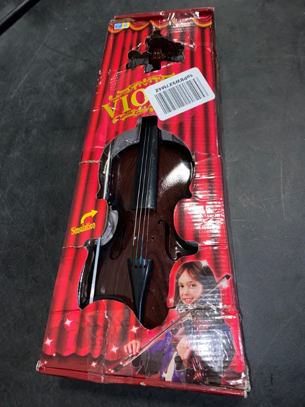 Photo 2 of Vaguelly Plastic Violin Kids Kids Violin Toy Kids Ukulele Toy Plastic Guitar Toy Musical Toy: Antique
