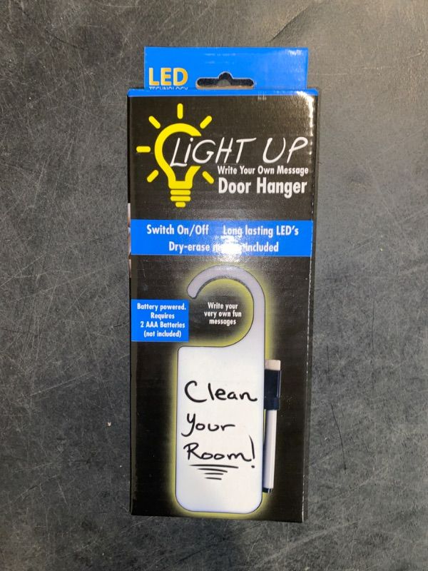 Photo 2 of Modern Home LED Light Up Door Hanger w/Dry Erase Marker
