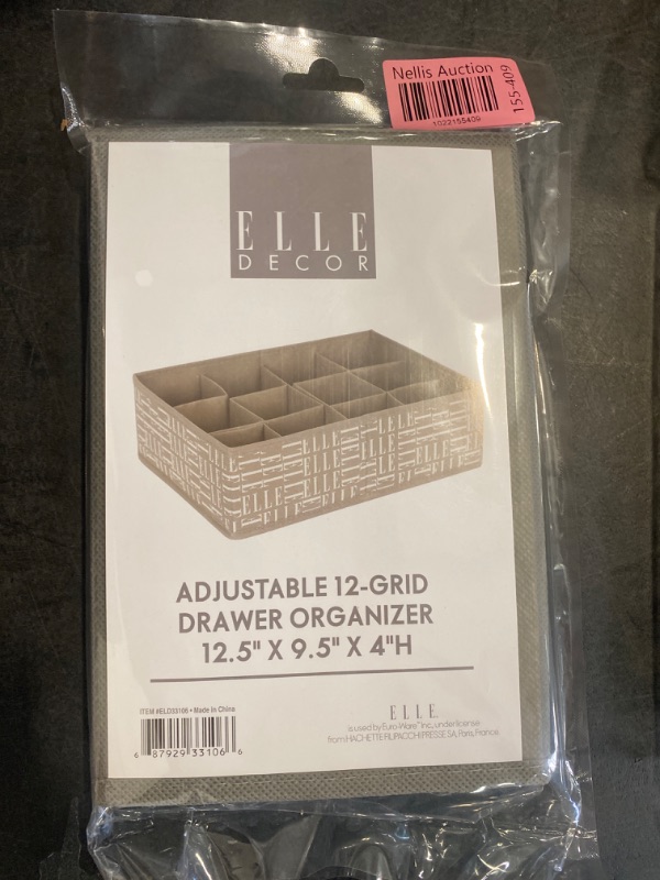 Photo 2 of Elle Decor Heavy Duty-Adjustable 12 Grid Dresser Drawer and Closet Organizer- Ideal for Bedroom and Living Room- Storage Cube for Clothes and Accessor