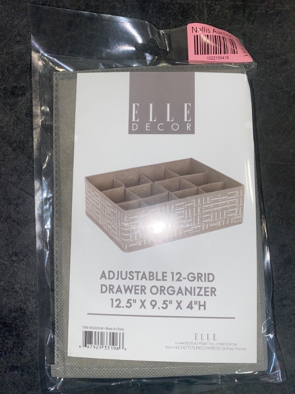 Photo 2 of Elle Decor Heavy Duty-Adjustable 12 Grid Dresser Drawer and Closet Organizer- Ideal for Bedroom and Living Room- Storage Cube for Clothes and Accessories
