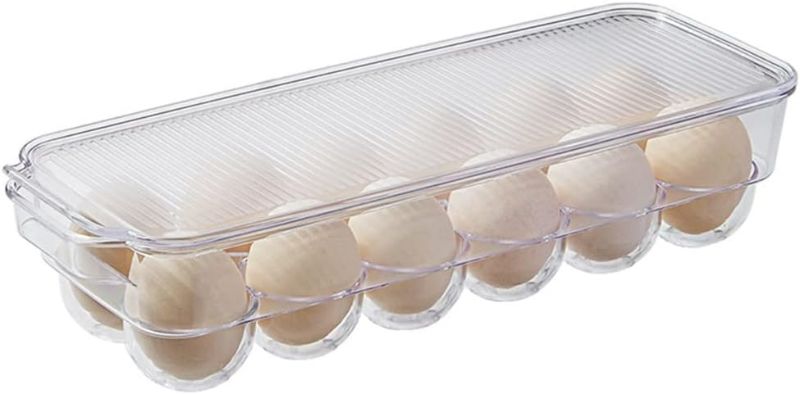 Photo 1 of Frigidaire Grid Eggs Tray Thicken Plastic Transparent Storage Boxes Container Egg Holder for Refrigerator (Color : Transparent, Size : 32 * 11.5 * 8cm) (Transparent 32 * 11.5 * 8cm)
