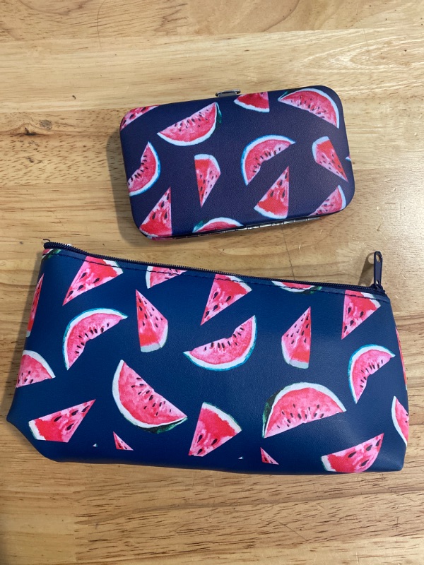 Photo 3 of Small Watermelon Cosmetic Bag & Manicure Case 5 Pieces 