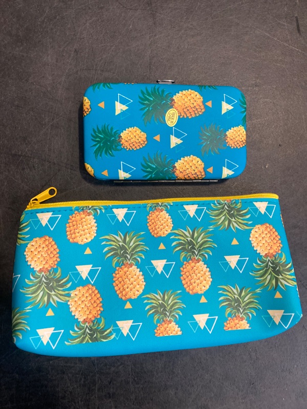 Photo 2 of Small Pineapple Cosmetic Bag & Manicure Case 5 Pieces 