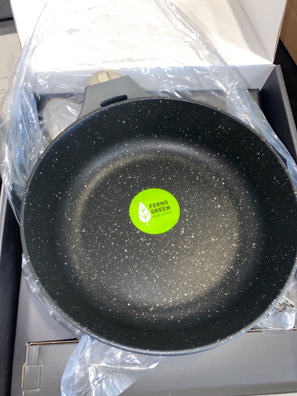 Photo 2 of Berghoff GEM Non-Stick Cast Aluminum Frying Pan 8" 1.2 qt. Black Stay-Cool Detachable Handle Ferno-Green PFOA-Free Induction Cooktop Fast Heating Oven Safe Fry Pan 8"/ 1.2 qt.