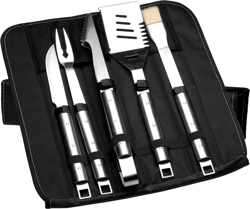 Photo 1 of BergHOFF Cubo 6-Pc. Stainless Steel Bbq Set with Folding Bag - Black