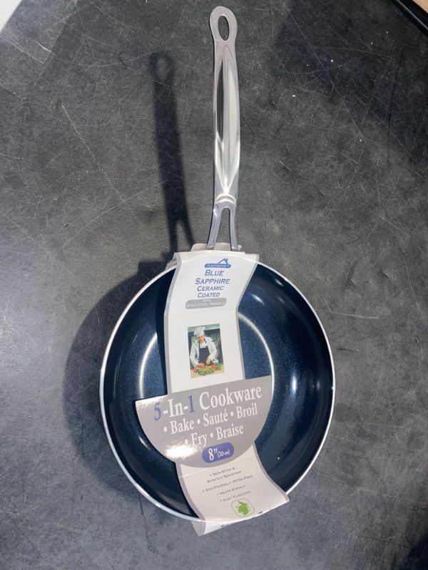 Photo 2 of Blue Sapphire Ceramic Coated Non Stick Frying Pan 8'' Frypan Eco Friendly Cook