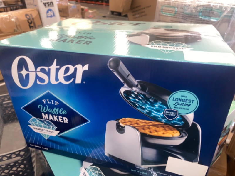 Photo 2 of Oster DiamondForce Nonstick Flip Waffle Maker - Silver