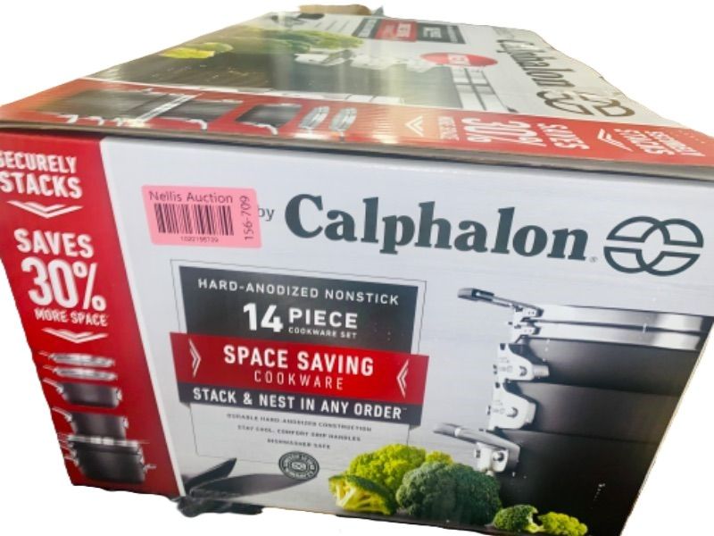 Photo 4 of  Calphalon Space-Saving Hard Anodized Nonstick Pots and Pans 14-Piece Cookware and Utensil Set
