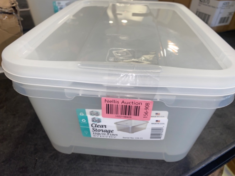 Photo 3 of 12qt. Clear Storage Bin Small 15¾" ×11 ¼"× 5 ½" (2 PACK) 