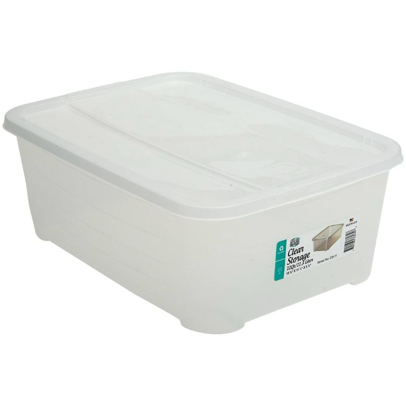 Photo 1 of 12qt. Clear Storage Bin Small 15¾" ×11 ¼"× 5 ½" (2 PACK) 