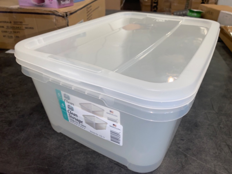 Photo 2 of 12qt. Clear Storage Bin Small 15¾" ×11 ¼"× 5 ½" (2 PACK) 