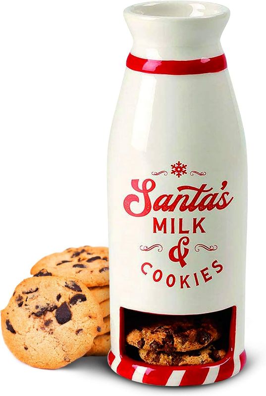 Photo 1 of Cookie Mug with Cookie Pocket for Serving Santa a Snack - Santa's Milk and Cookies Santa Mug with Cookie Holder - A Traditional Way to Thank Santa this Christmas Season
