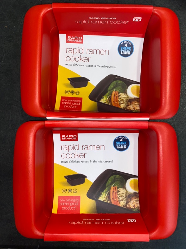 Photo 2 of Rapid Ramen Cooker - Microwave Polypropylene Ramen in 3 Minutes - BPA Free and Dishwasher Safe - Black Mystery (Red or Black) 2-Pack