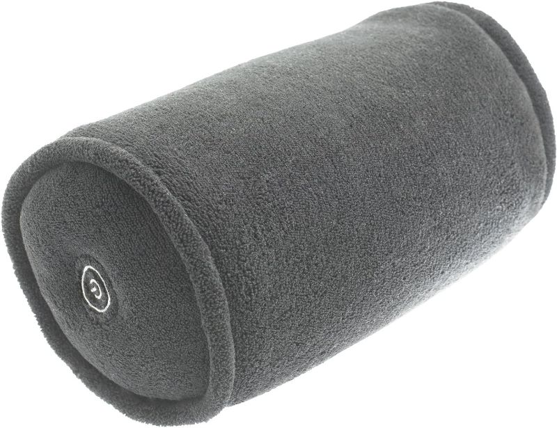 Photo 1 of Vibrating Massage Roll Pillow, Neck Support for Sleeping, Traveling, Pain Relief (Grey)