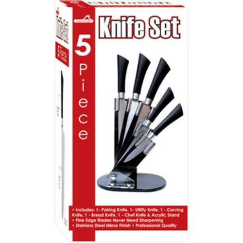 Photo 1 of 5 Piece Stainless Steel Knife Set & Stand