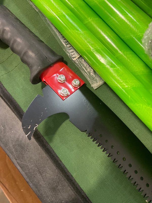 Photo 1 of Pole Saws For Tree Trimming 26 Feet Manual Pole Saw Tree Trimmers Tree Pruner Extendable Tree Pole Saw Green
