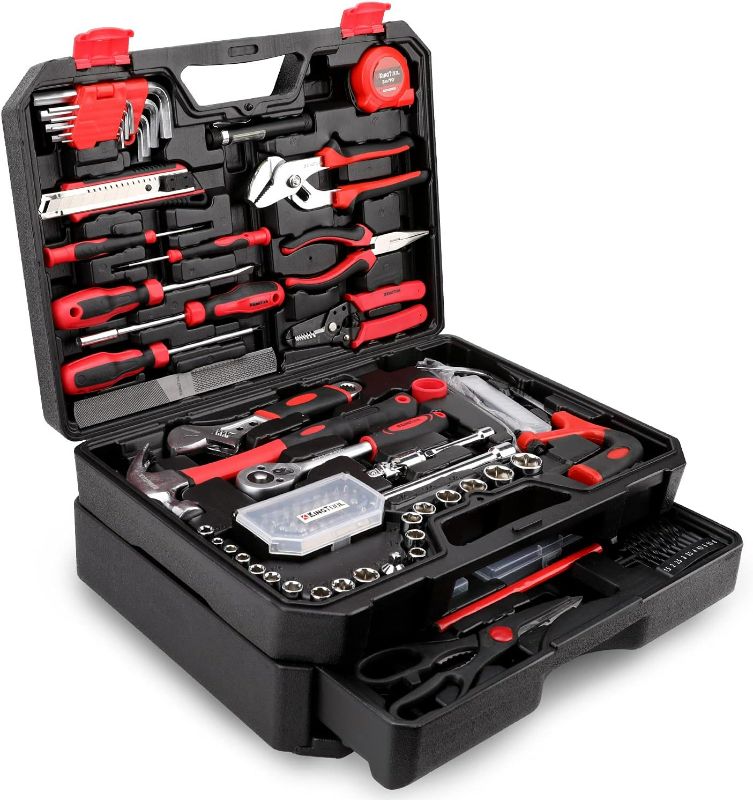 Photo 1 of KingTool 325 Piece Home Repair Tool Kit, General Home/Auto Repair Tool Set, Toolbox Storage Case with Drawer, General Household Tool Kit - Perfect for Homeowner, Diyer, Handyman