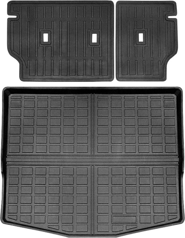 Photo 1 of Floor Mats For Ford Mustang Mach-E 2021 2022 2023 Cargo Trunk Liners & Backrest Cover mats All-Weather Rubber Odorless Mat Liner Set