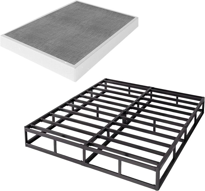 Photo 1 of RLDVAY King-Box-Spring, 9 inch Metal King Size Box Spring Only, Heavy Duty Box Spring King with Fabric Cover, Easy Assembly, Non Slip, Noise Free King 9.0 Inches