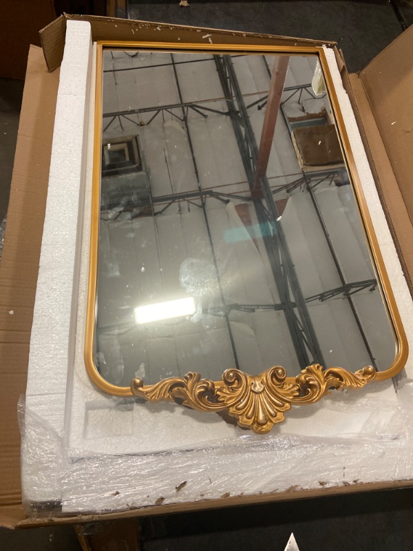 Photo 2 of Wall Mirror, Traditional Baroque Mirror, Gold Framed Mirror for Bathroom, Entryway, Living Room, Hallway, 19” x 30.5”