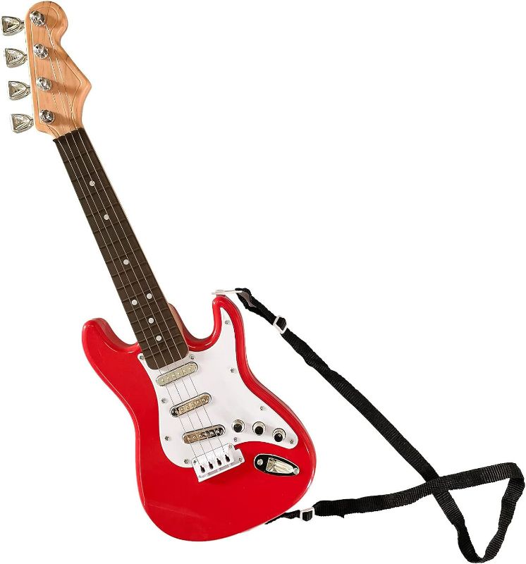 Photo 1 of 16 inch Mini Guitar Toy for Kids,Portable Electronic Red Guitar Musical Instrument Toy, Birthday Gifts for Beginner Children Toddler Boys Girls Age 3-6