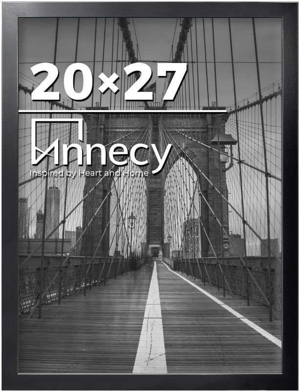 Photo 1 of Annecy 20x27 Frame Black 1 Pack, Classic Frame Display 20x27 Pictures without Mat, Horizontal and Vertical for Wall-Mount, Decorate Home and Office with Large Paintings