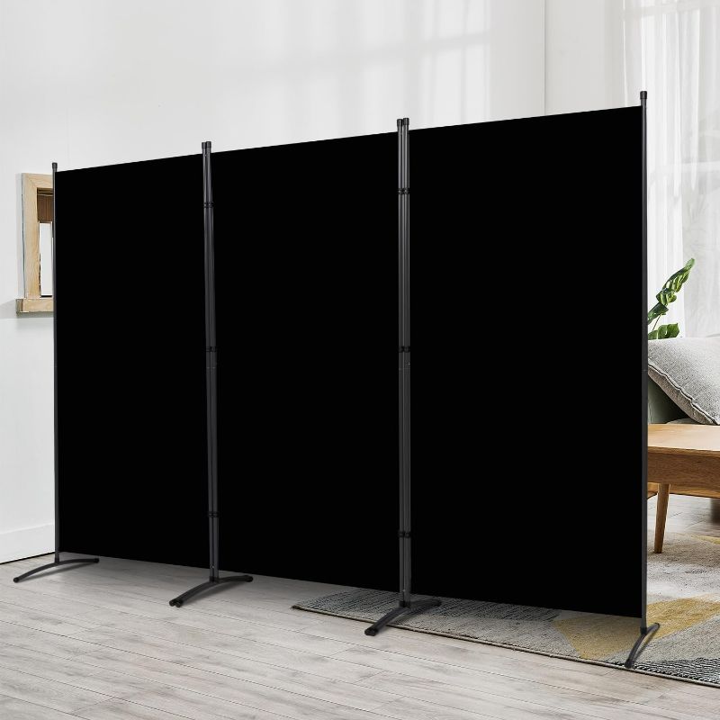 Photo 1 of Indoor Room Divider, Portable Office Divider, Room Divider Wall Screen 3 Panel, Folding Partition Privacy Screen Walls Dividers for Room Separator 102" W x 71.3" H,Black
