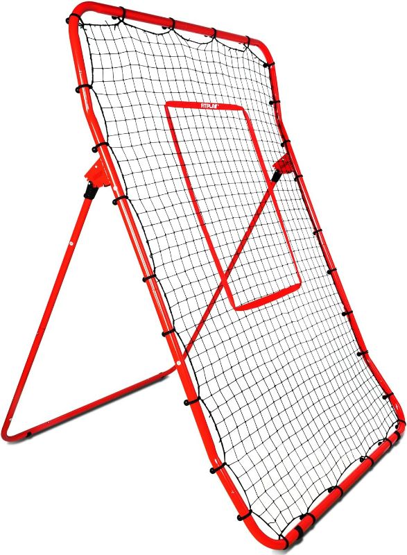 Photo 1 of FITPLAY Pitch Back Baseball/Softball Rebounder, 6x4Ft Baseball Rebounder Net with Strike Zone, Adjustable Angles Softball Pitch Back Net Practice Pitching, Catching, Throwing, Easy Foldable to Carry