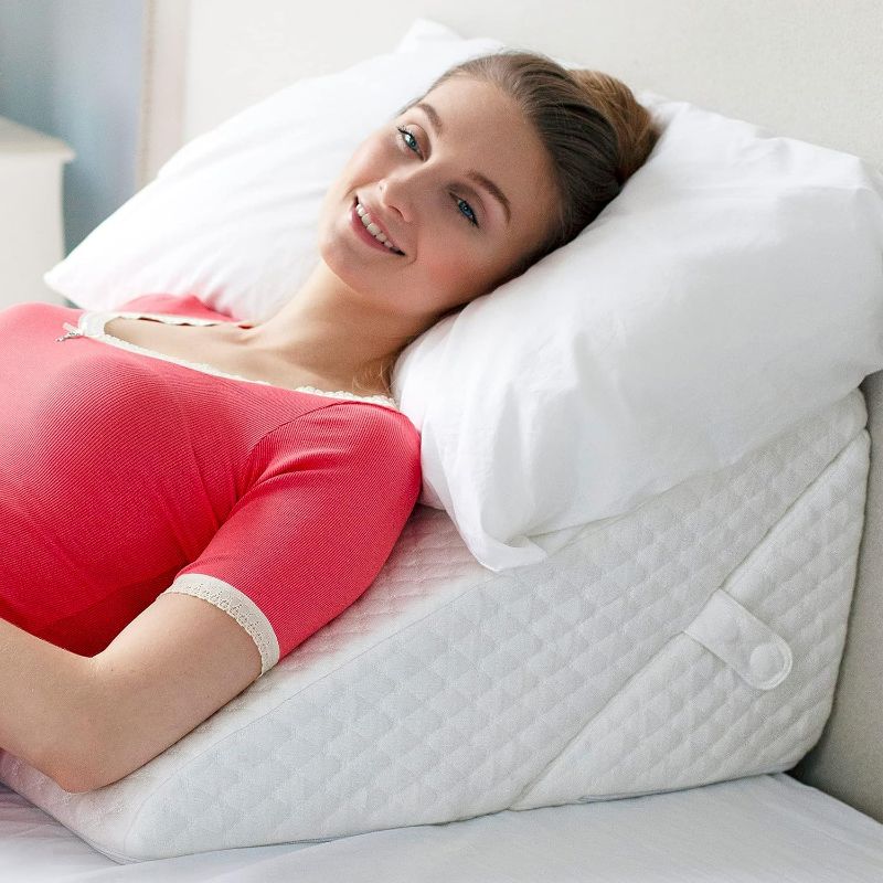 Photo 1 of Bed Wedge Pillow for Sleeping, Adjust to Your Comfort, 7-in-1 Incline Body Positioner Memory Foam Adjustable Pillow Wedge. Helps with Acid Reflux, Sleep Apnea, Gerd, Heartburn, Back & Knee Pain