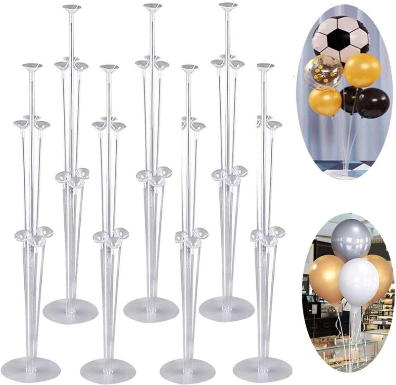 Photo 1 of 10 Sets Balloon Stand Holders Kit with 70 Sticks 70 Cups and 10 Base - Table Desktop Centerpiece Decorations Balloon Holder Stands for Baby Shower Wedding Birthday Party