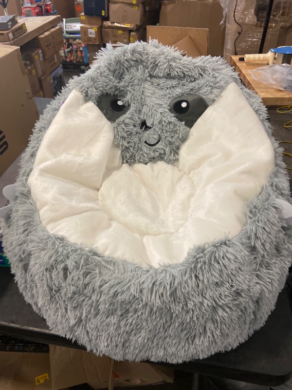 Photo 2 of Posh Creations Cute Soft and Comfy Bean Bag Chair for Kids, Animal - Grey Sloth