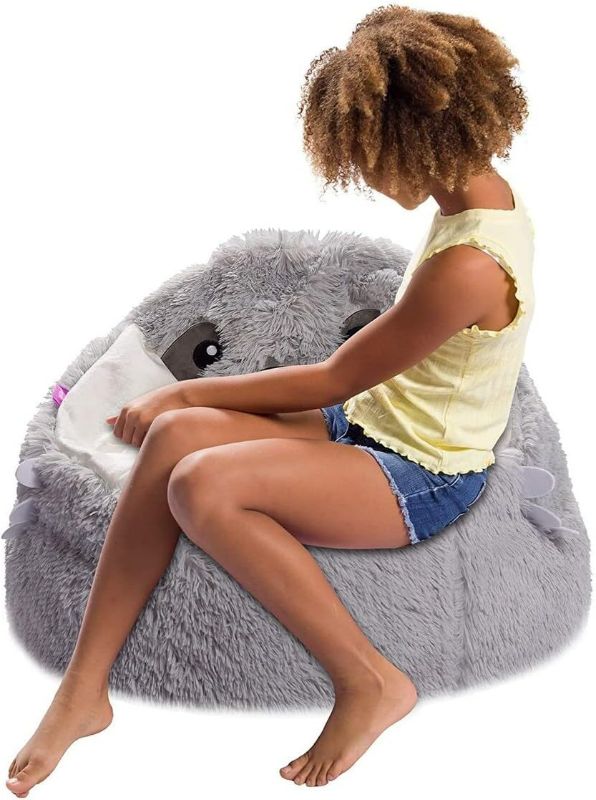 Photo 1 of Posh Creations Cute Soft and Comfy Bean Bag Chair for Kids, Animal - Grey Sloth