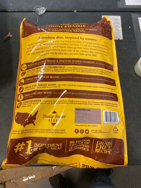 Photo 5 of Taste of the Wild High Prairie Canine Grain-Free Recipe with Roasted Bison and Venison Adult Dry Dog Food, Made with High Protein from Real Meat and Guaranteed Nutrients and Probiotics 28lb EXP Jan 2025