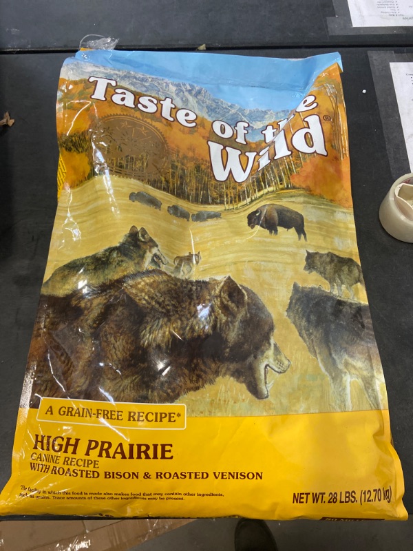 Photo 2 of Taste of the Wild High Prairie Canine Grain-Free Recipe with Roasted Bison and Venison Adult Dry Dog Food, Made with High Protein from Real Meat and Guaranteed Nutrients and Probiotics 28lb EXP Jan 2025