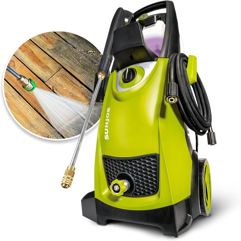 Photo 1 of Sun Joe SPX3000 14.5-Amp Electric High Pressure Washer, Cleans Cars/Fences/Patios, Green