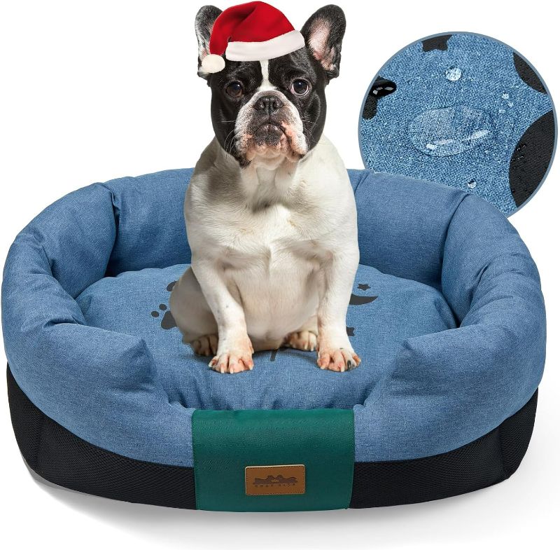 Photo 1 of 26"x22" Waterproof Dog Cat Sofa Bed for Medium Dogs,Supportive Microfiber Sleeping pad Bed with Removable Washable Cover,Waterproof Lining and Nonskid Bottom,Blue