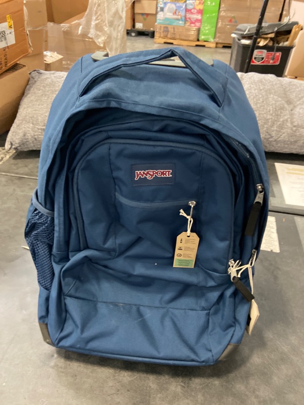 Photo 2 of JanSport Driver 8 Rolling Backpack and Computer Bag for College Students, Teens, Navy - Durable Laptop Backpack with Wheels, Tuckaway Straps, 15-inch Laptop Sleeve - Premium Bookbag Rucksack One Size Navy