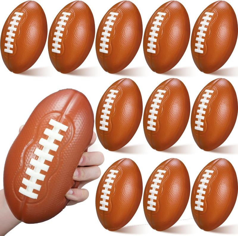 Photo 1 of 12 Pieces Foam Football 6.7 Inch Small Football Mini Footballs Toy Football Soft Football for Indoor Outdoor Sports Yard Game Backyard Practice Training Play Party Supplies