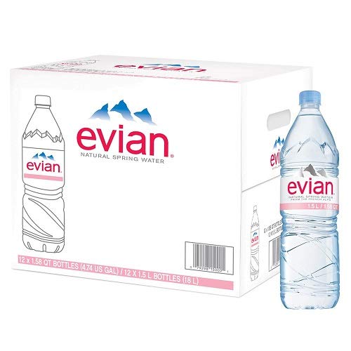 Photo 1 of evian Natural Spring Water 1.5 Liter / 50.7 oz Bottles - Pack of 10