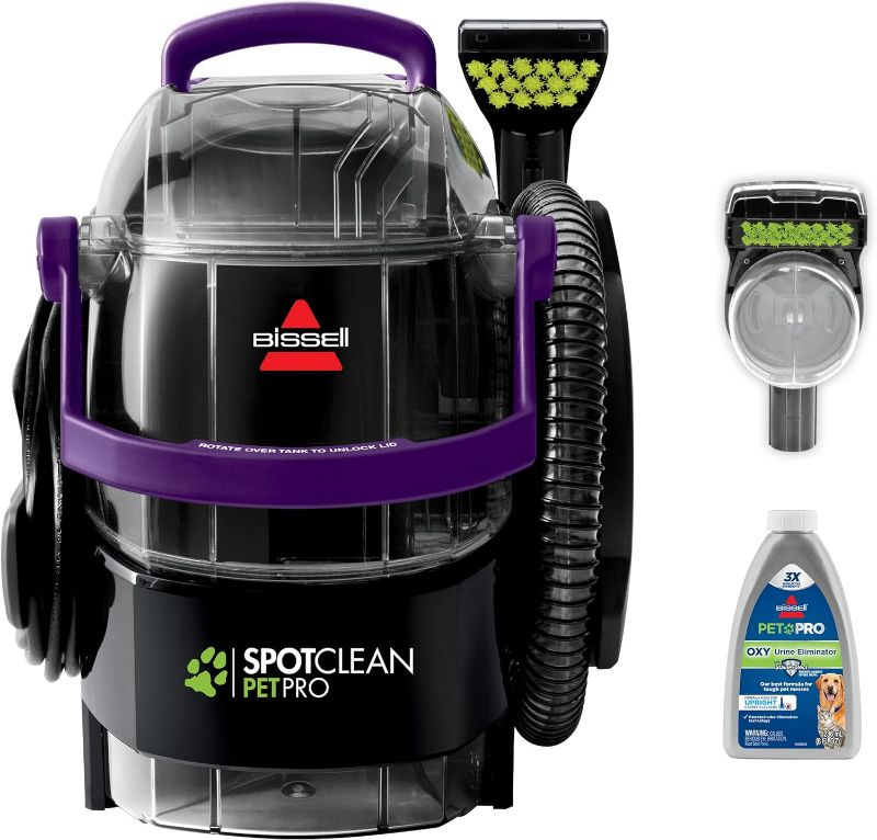 Photo 1 of BISSELL SpotClean Pet Pro Portable Carpet Cleaner, 2458, Grapevine Purple, Black, Large
