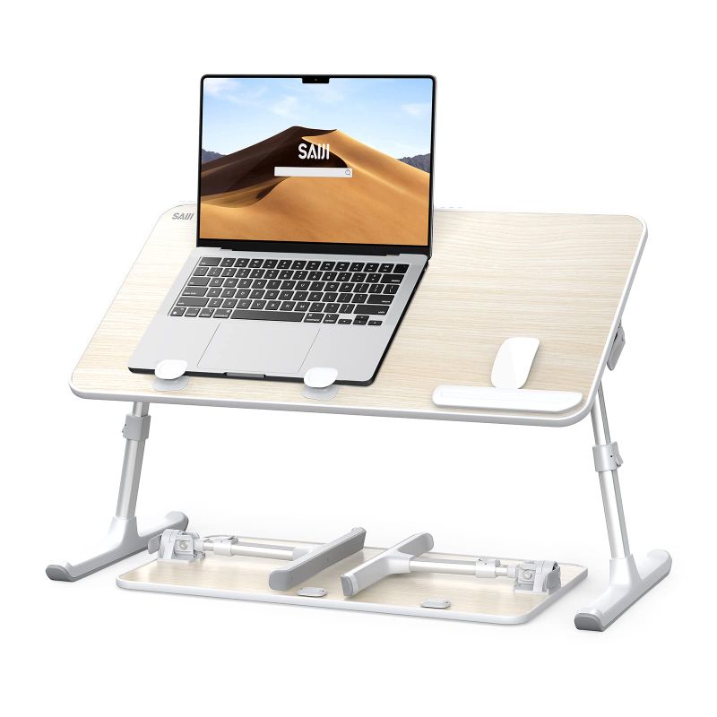 Photo 1 of Laptop Desk for Bed, SAIJI Lap Desks Bed Trays for Eating Writing, Adjustable Computer Laptop Stand, Foldable Lap Table in Sofa and Couch?23.6 x 13Teak Teak ?23.6 x 13 In